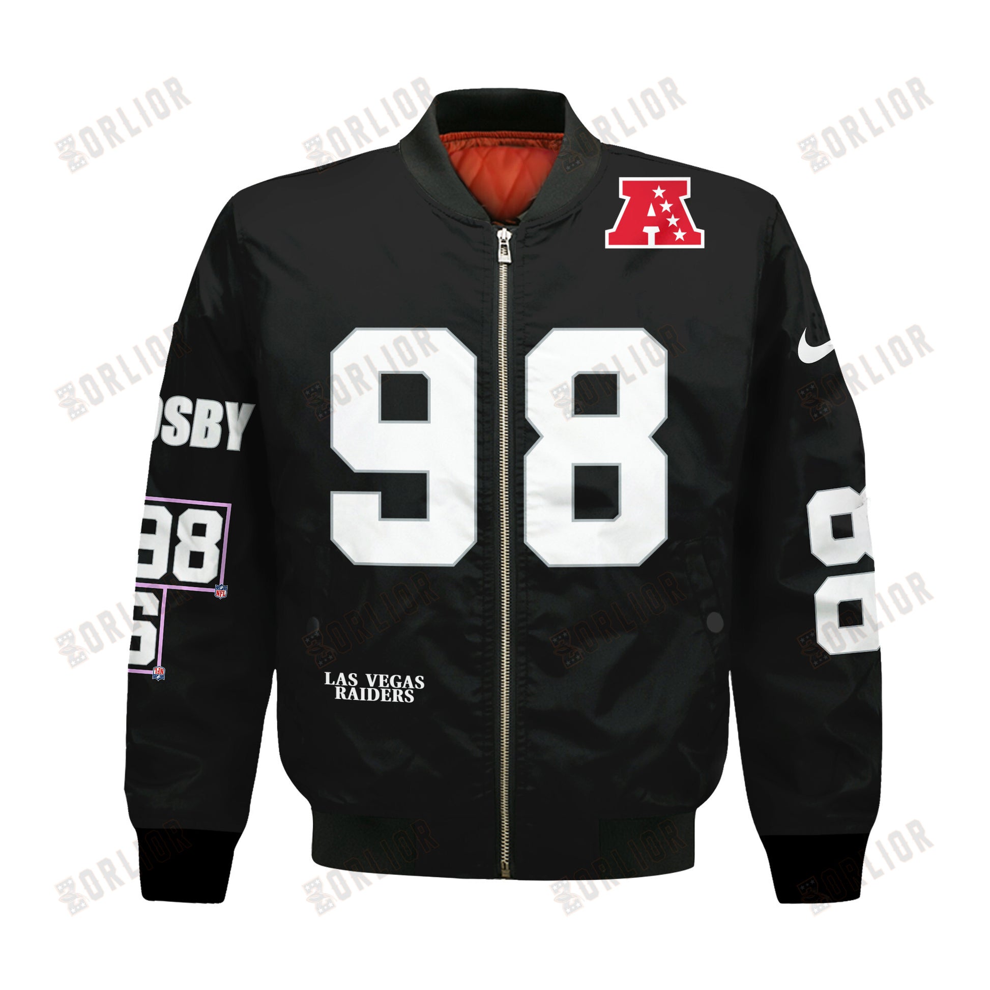 Maxx Crosby #98 Las Vegas Raiders National Football League 2024 Unique Design Bomber Jacket