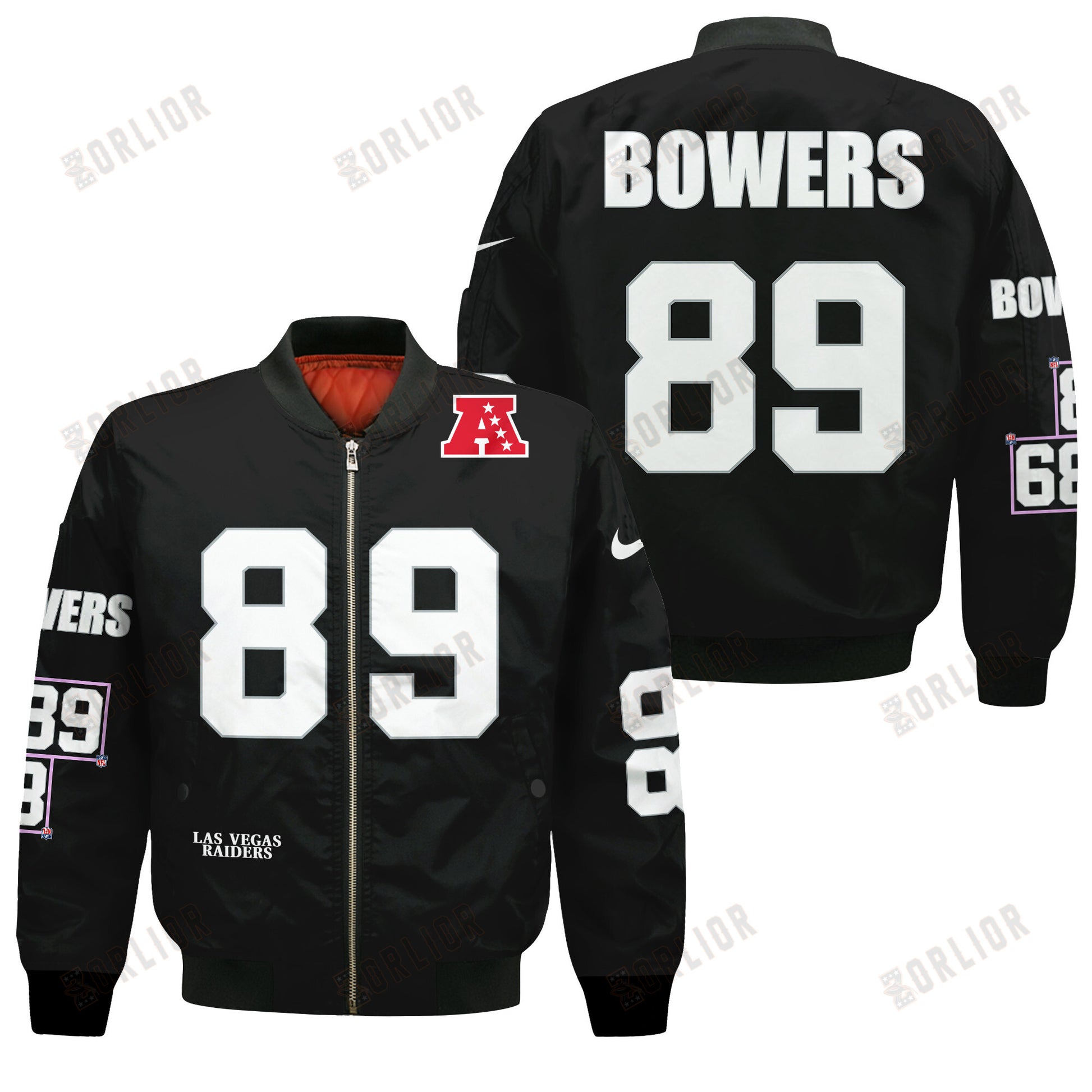 Brock Bowers #89 Las Vegas Raiders National Football League 2024 Unique Design Bomber Jacket