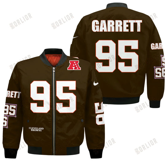 Myles Garrett #95 Cleveland Browns National Football League 2024 Unique Design Bomber Jacket