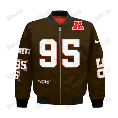 Myles Garrett #95 Cleveland Browns National Football League 2024 Unique Design Bomber Jacket