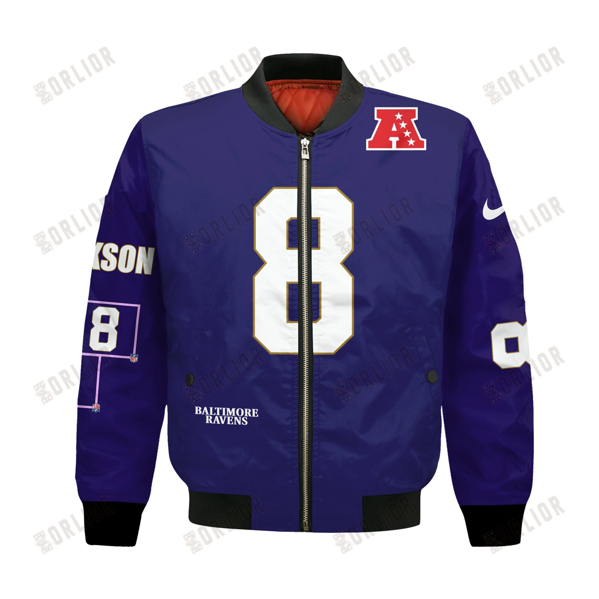 Lamar Jackson #8 Baltimore Ravens National Football League 2024 Unique Design Bomber Jacket