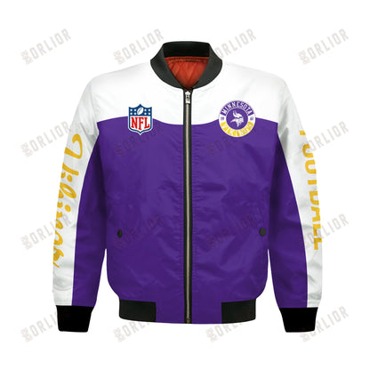 Minnesota Vikings National Football League 2024 Face Any Weather Bomber Jacket
