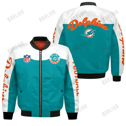 Miami Dolphins National Football League 2024 Face Any Weather Bomber Jacket