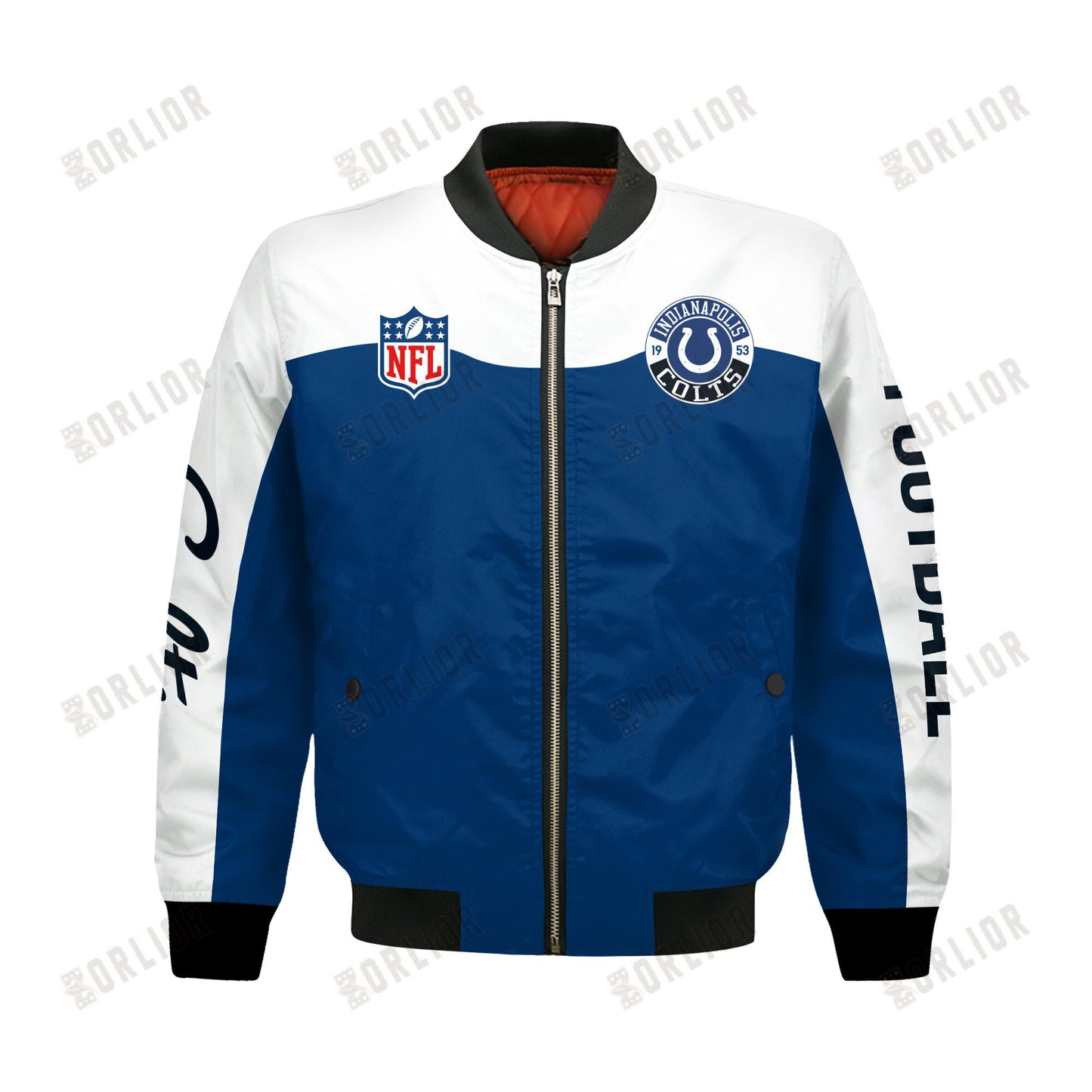 Indianapolis Colts National Football League 2024 Face Any Weather Bomber Jacket