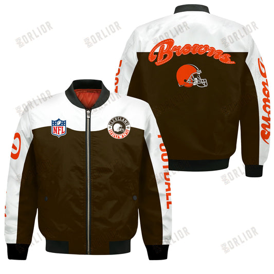 Cleveland Browns National Football League 2024 Face Any Weather Bomber Jacket