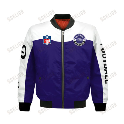 Baltimore Ravens National Football League 2024 Face Any Weather Bomber Jacket