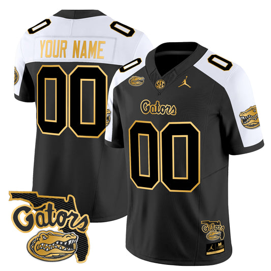 Florida Gators 2024 Florida Patch Gold Vapor Limited Custom Jersey - All Stitched