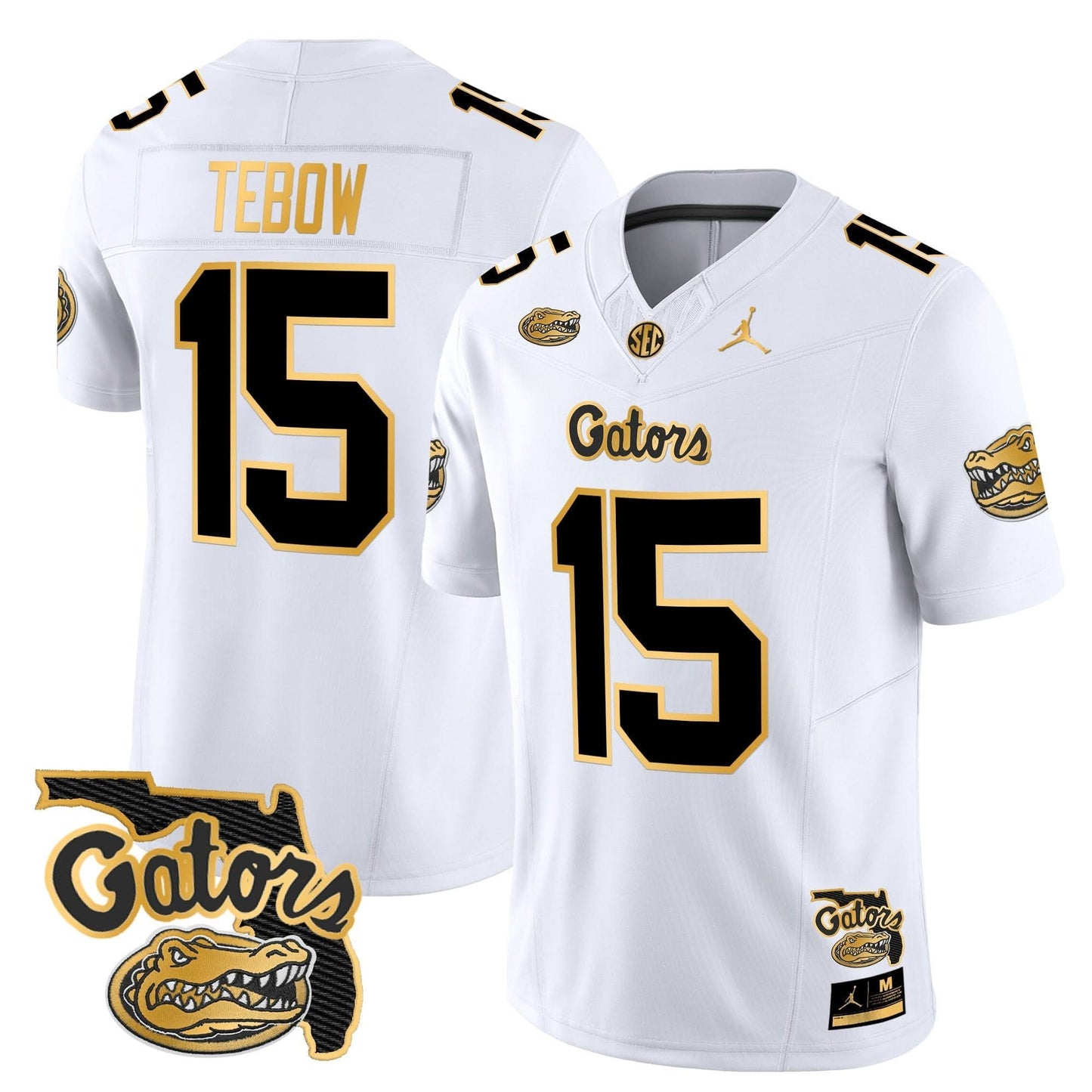 Florida Gators 2024 Florida Patch Gold Vapor Limited Jersey - All Stitched