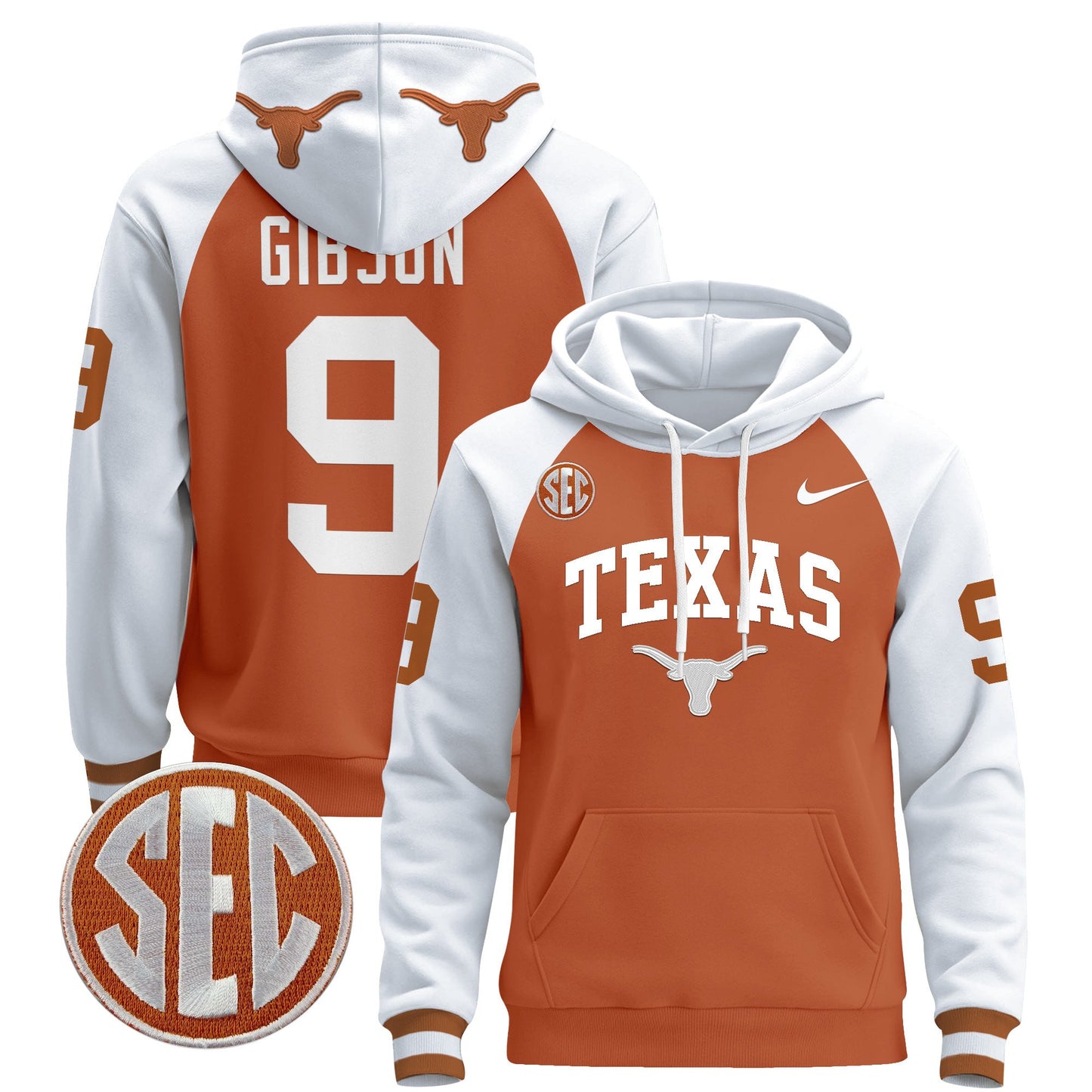 Texas Longhorns 2024 Pullover Hoodie V3 - All Stitched