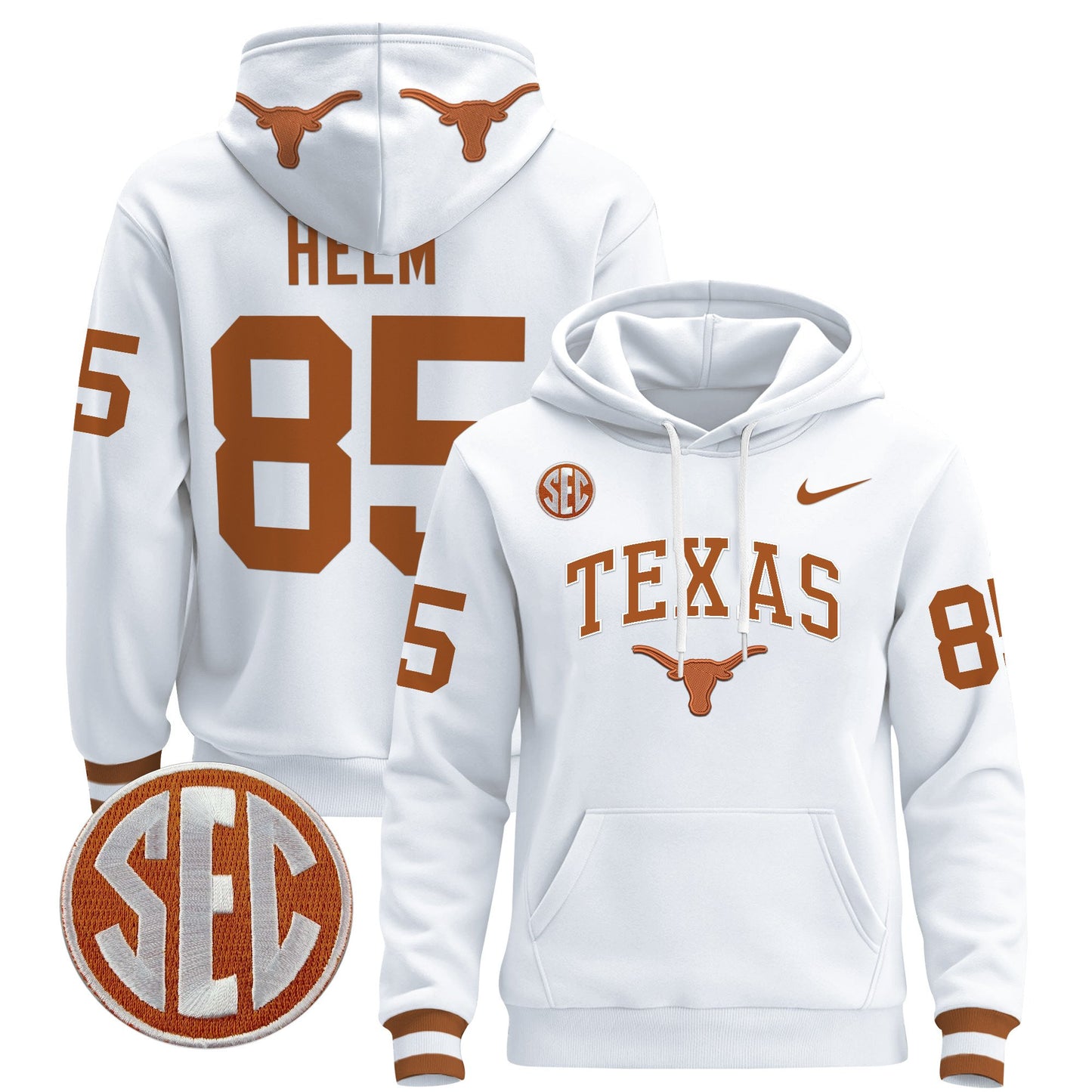 Texas Longhorns 2024 Pullover Hoodie V3 - All Stitched