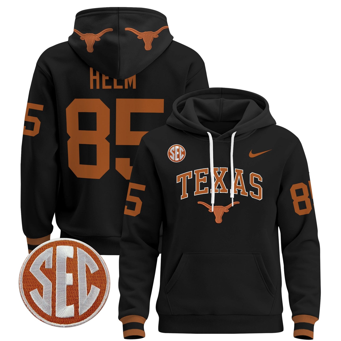 Texas Longhorns 2024 Pullover Hoodie V3 - All Stitched