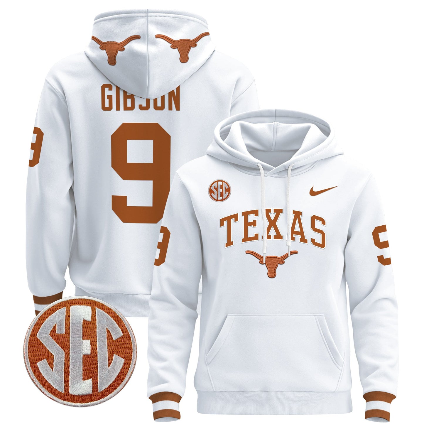 Texas Longhorns 2024 Pullover Hoodie V3 - All Stitched