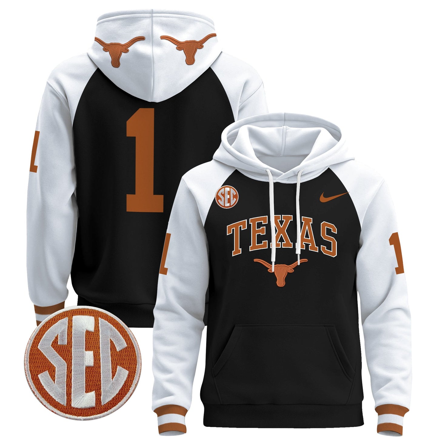 Texas Longhorns 2024 Pullover Hoodie V3 - All Stitched