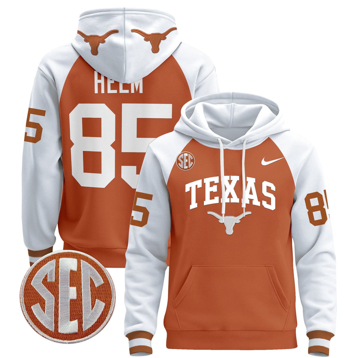 Texas Longhorns 2024 Pullover Hoodie V3 - All Stitched