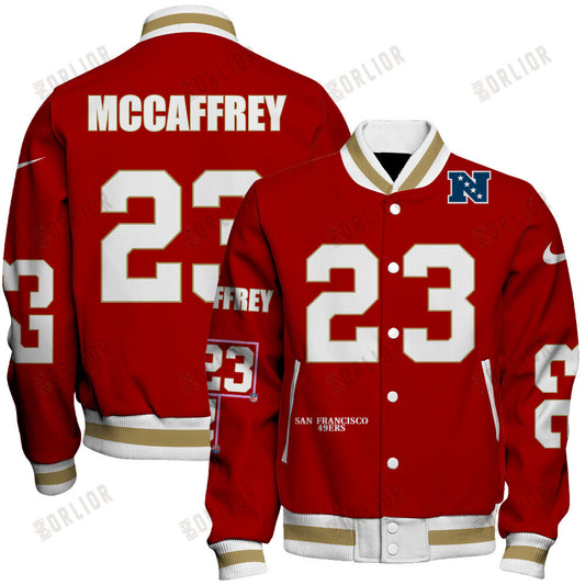 Christian McCaffrey #23 San Francisco 49ers National Football League 2024 Unique Design Unisex Varsity Jacket