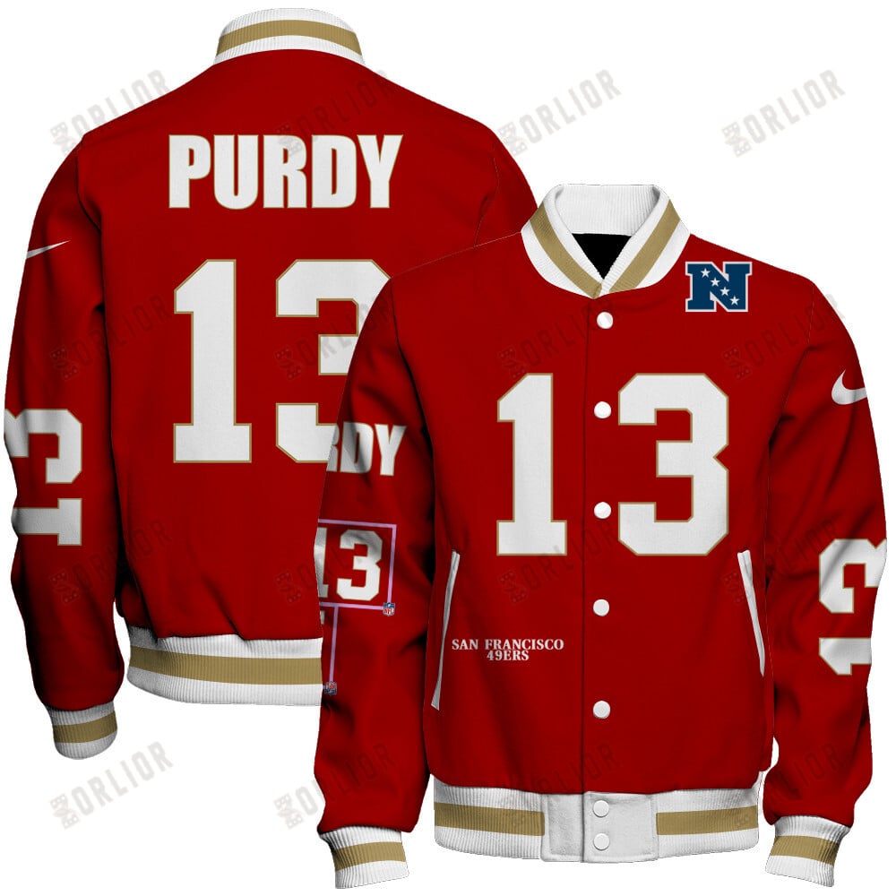 Brock Purdy #13 San Francisco 49ers National Football League 2024 Unique Design Unisex Varsity Jacket