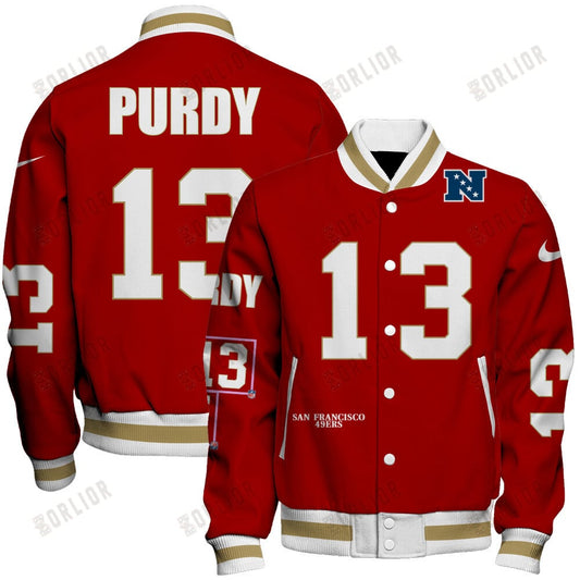 Brock Purdy #13 San Francisco 49ers National Football League 2024 Unique Design Unisex Varsity Jacket