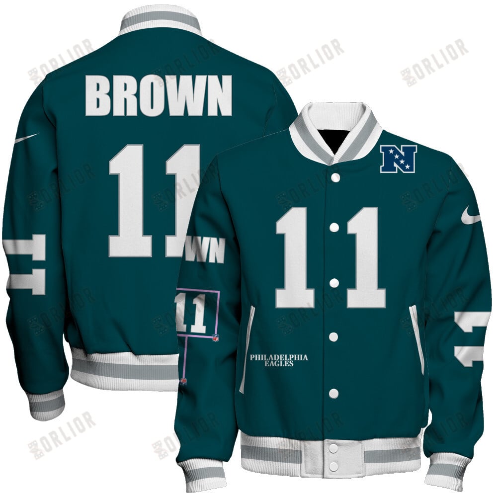 A. J. Brown #11 Philadelphia Eagles National Football League 2024 Unique Design Unisex Varsity Jacket