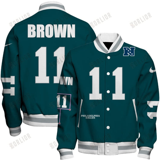 A. J. Brown #11 Philadelphia Eagles National Football League 2024 Unique Design Unisex Varsity Jacket