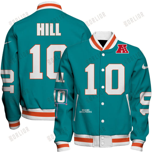 Tyreek Hill #10 Miami Dolphins National Football League 2024 Unique Design Unisex Varsity Jacket