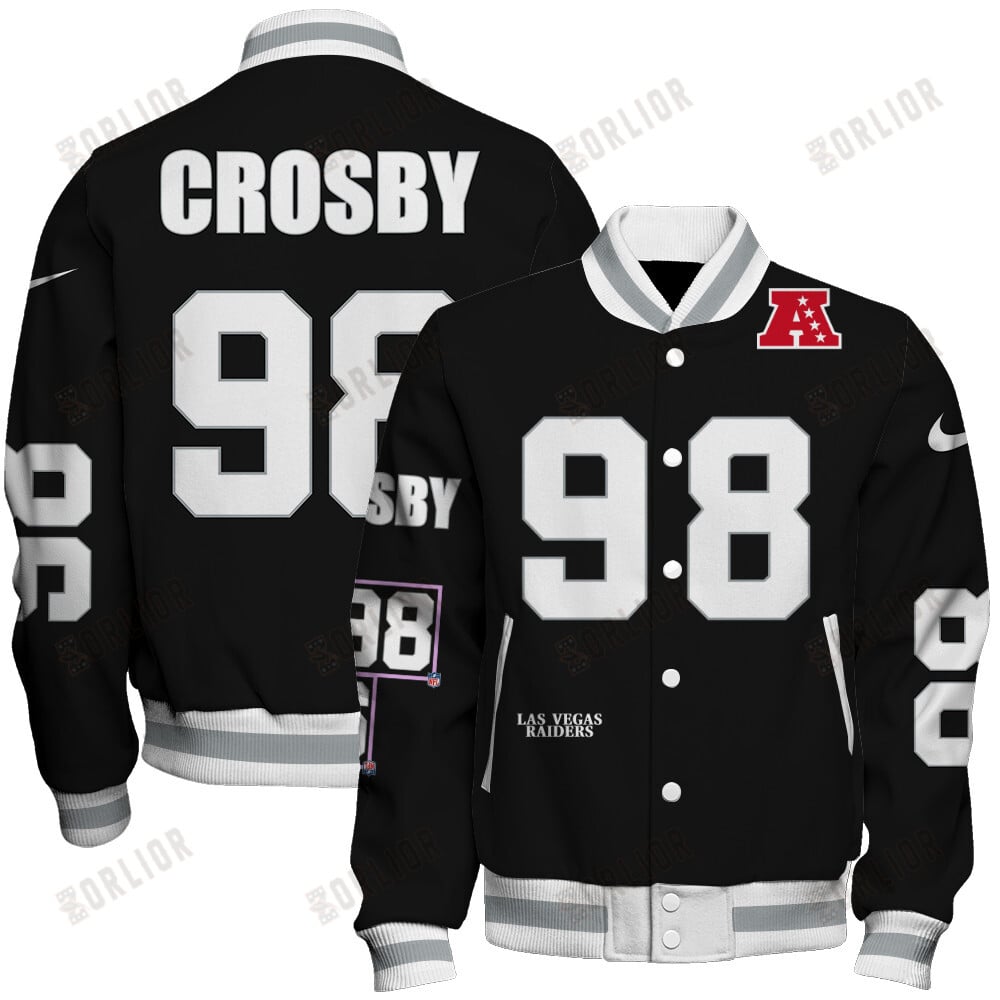 Maxx Crosby #98 Las Vegas Raiders National Football League 2024 Unique Design Unisex Varsity Jacket