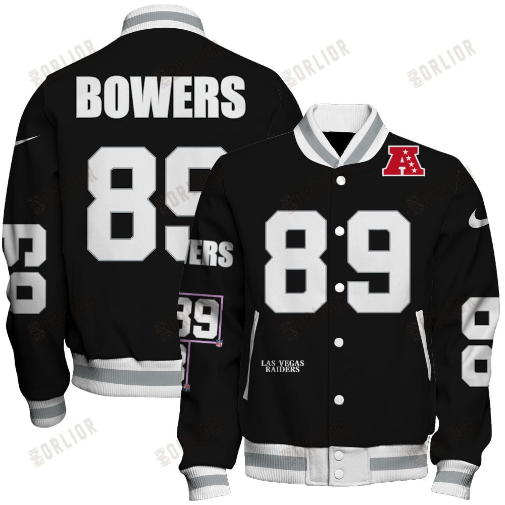 Brock Bowers #89 Las Vegas Raiders National Football League 2024 Unique Design Unisex Varsity Jacket