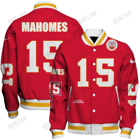 Patrick Mahomes #15 Kansas City Chiefs National Football League 2024 Unique Design Unisex Varsity Jacket