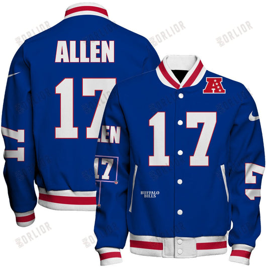 Josh Allen #17 Buffalo Bills National Football League 2024 Unique Design Unisex Varsity Jacket