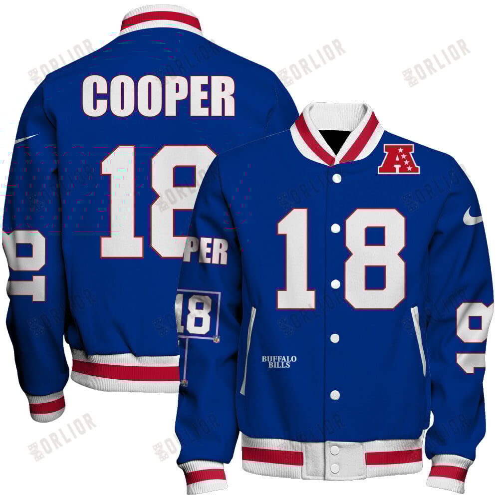 Amari Cooper #18 Buffalo Bills National Football League 2024 Unique Design Unisex Varsity Jacket