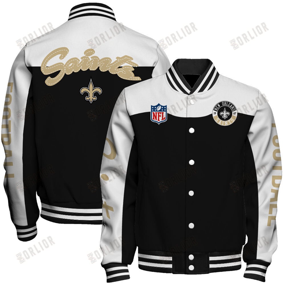 New Orleans Saints National Football League 2024 Face Any Weather Unisex Varsity Jacket