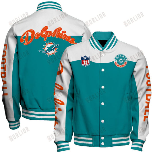 Miami Dolphins National Football League 2024 Face Any Weather Unisex Varsity Jacket