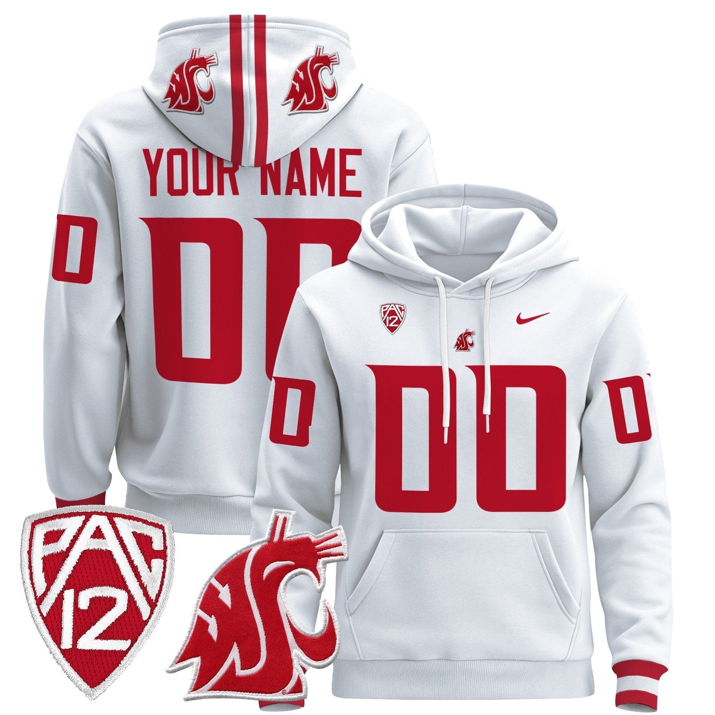 Washington State Cougars 2024 Custom Pullover Hoodie