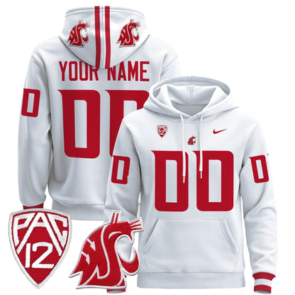 Washington State Cougars 2024 Custom Pullover Hoodie