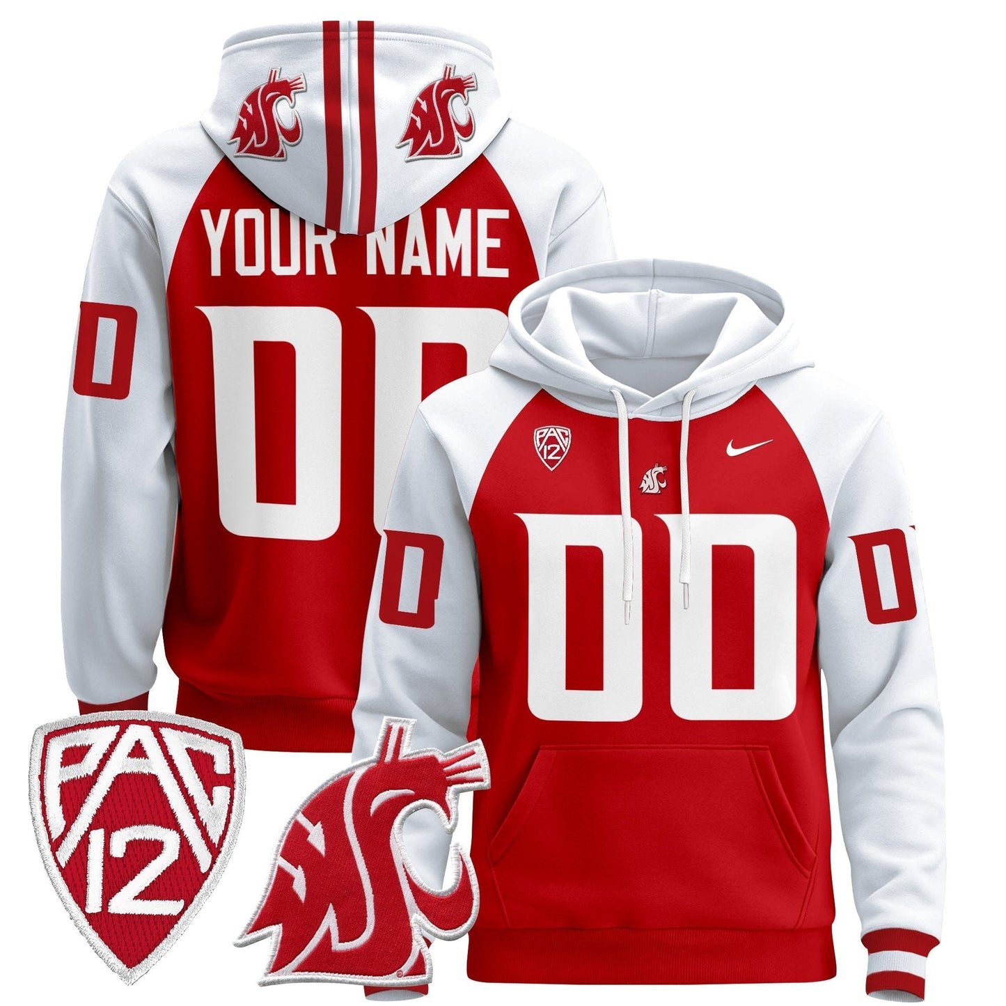 Washington State Cougars 2024 Custom Pullover Hoodie