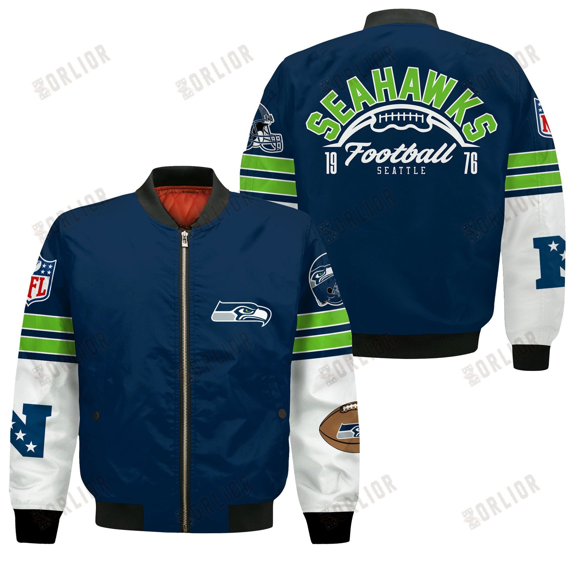 Seattle Seahawks National Football League 2024 Feel The Power Bomber Jacket