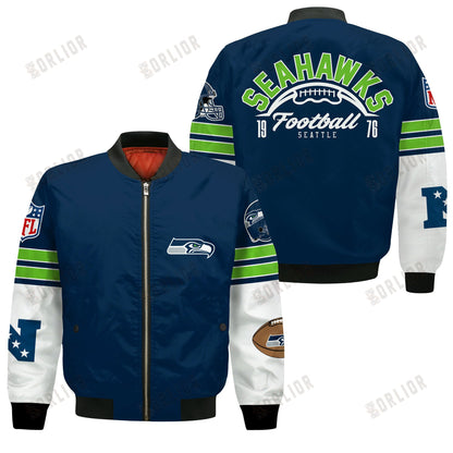 Seattle Seahawks National Football League 2024 Feel The Power Bomber Jacket