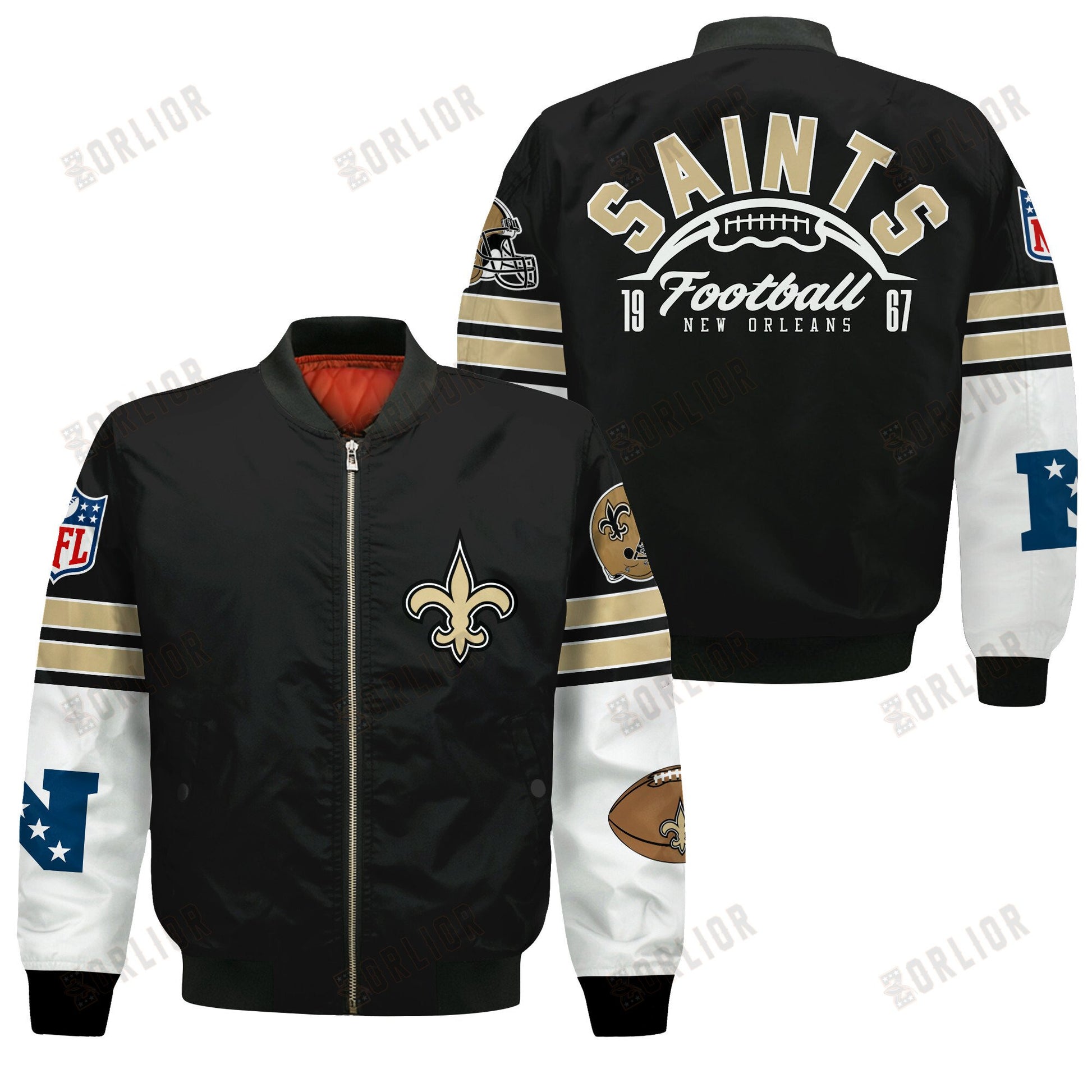 New Orleans Saints National Football League 2024 Feel The Power Bomber Jacket
