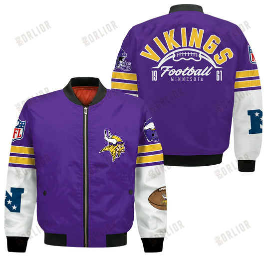 Minnesota Vikings National Football League 2024 Feel The Power Bomber Jacket