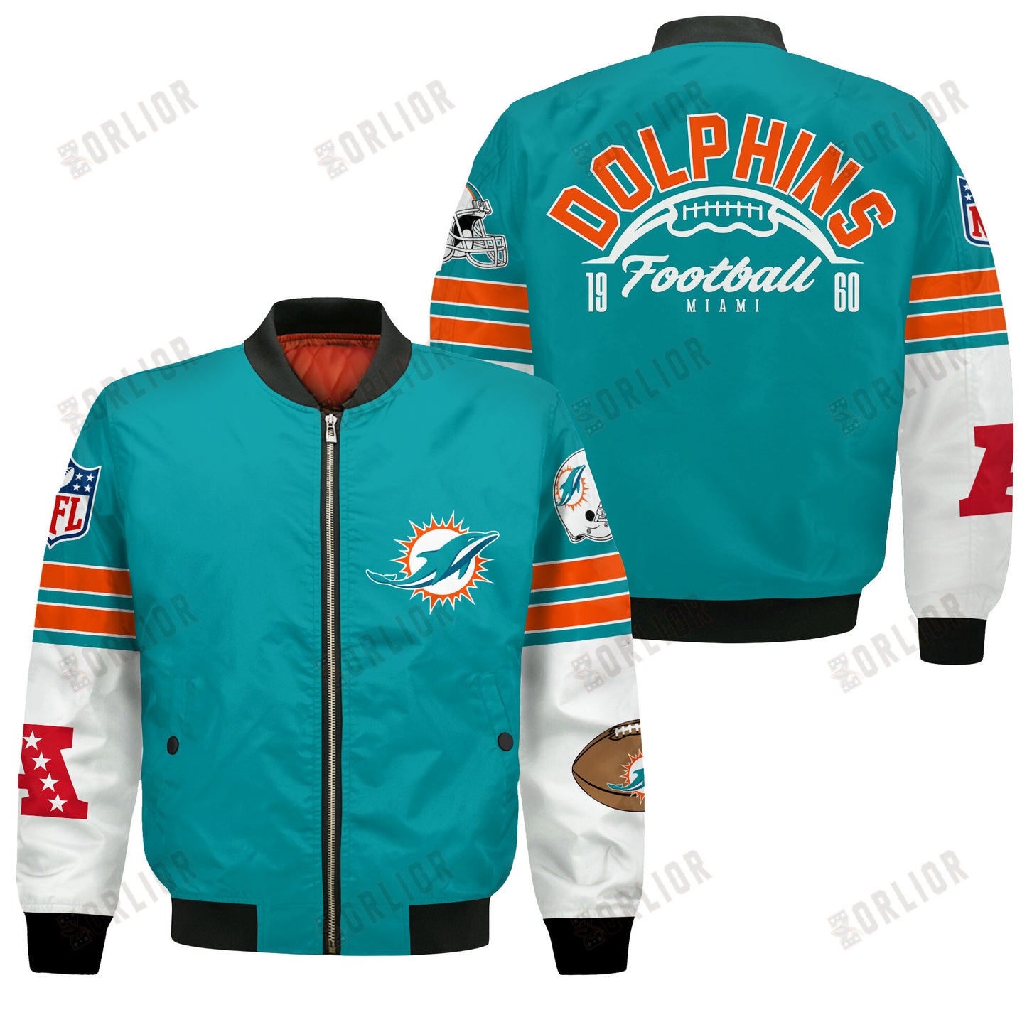 Miami Dolphins National Football League 2024 Feel The Power Bomber Jacket