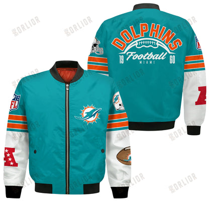 Miami Dolphins National Football League 2024 Feel The Power Bomber Jacket