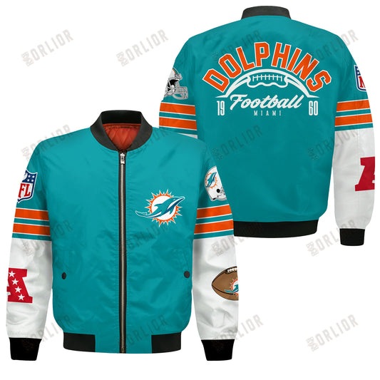 Miami Dolphins National Football League 2024 Feel The Power Bomber Jacket