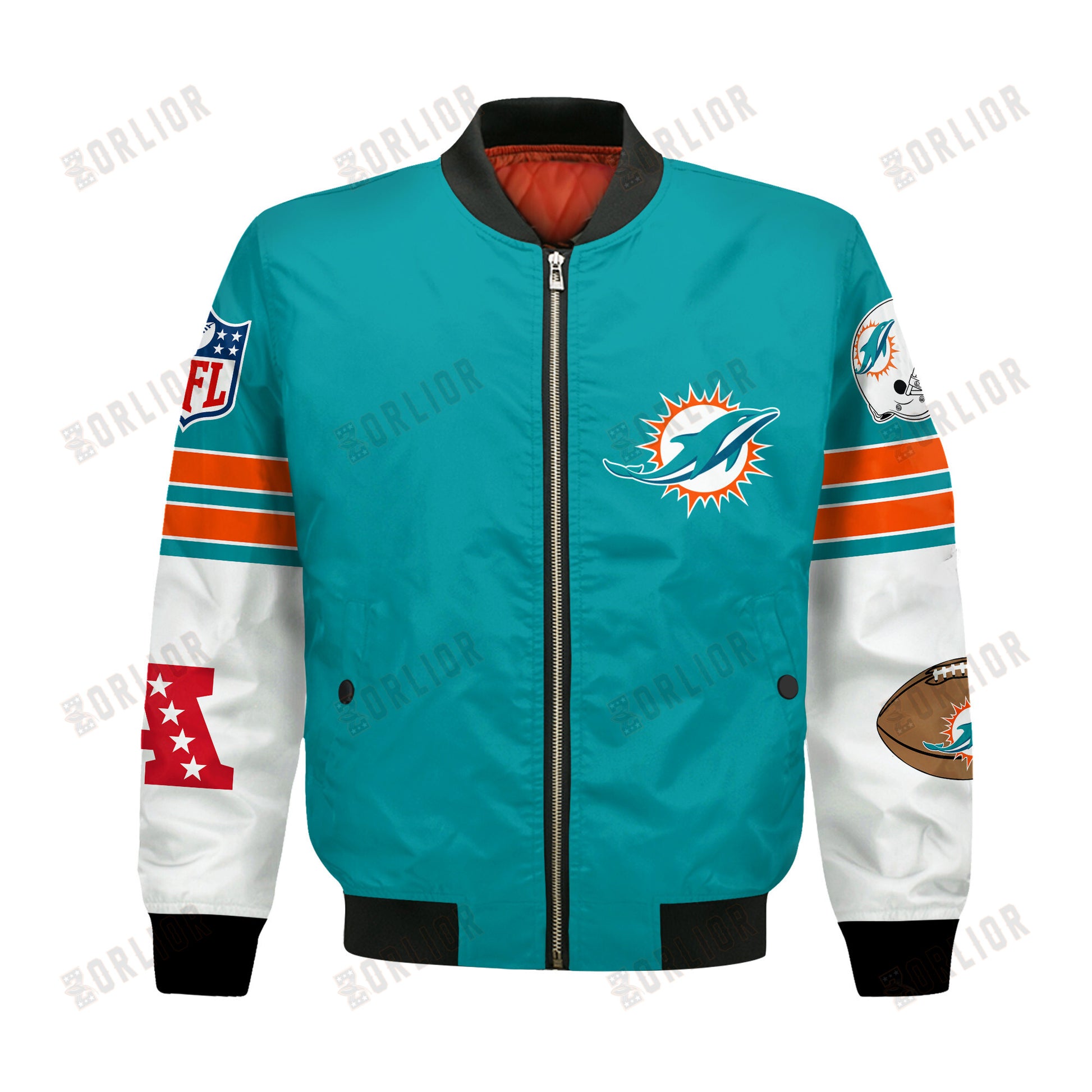 Miami Dolphins National Football League 2024 Feel The Power Bomber Jacket