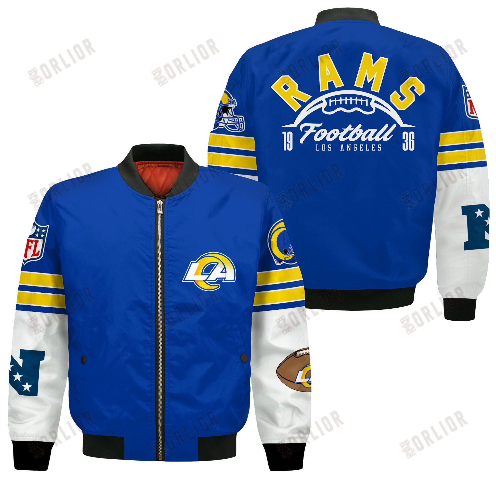 Los Angeles Rams National Football League 2024 Feel The Power Bomber Jacket