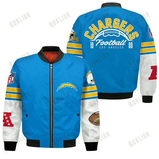Los Angeles Chargers National Football League 2024 Feel The Power Bomber Jacket