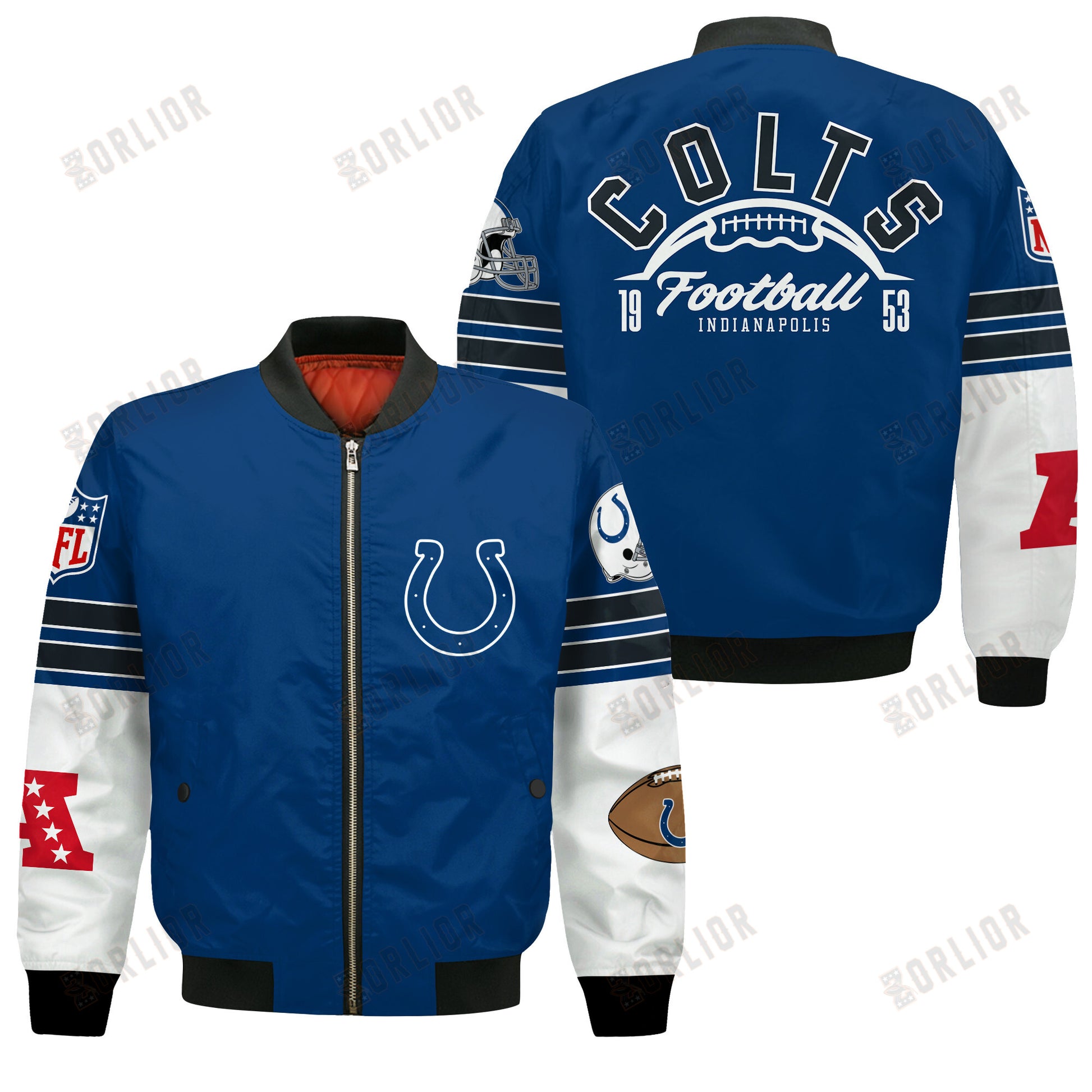 Indianapolis Colts National Football League 2024 Feel The Power Bomber Jacket