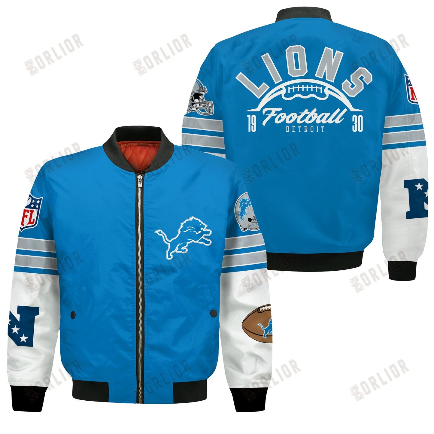 Detroit Lions National Football League 2024 Feel The Power Bomber Jacket