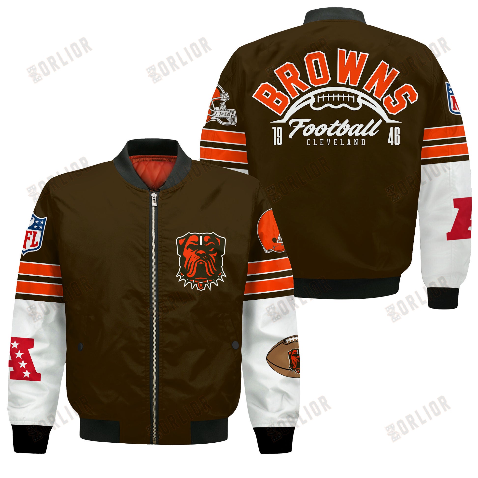 Cleveland Browns National Football League 2024 Feel The Power Bomber Jacket