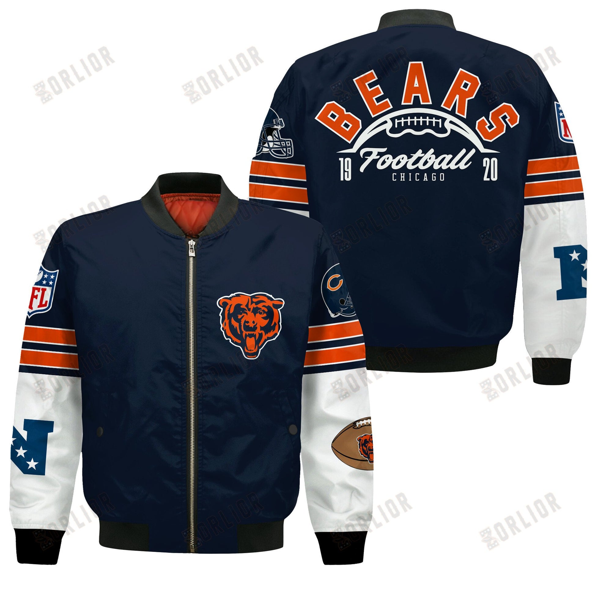 Chicago Bears National Football League 2024 Feel The Power Bomber Jacket