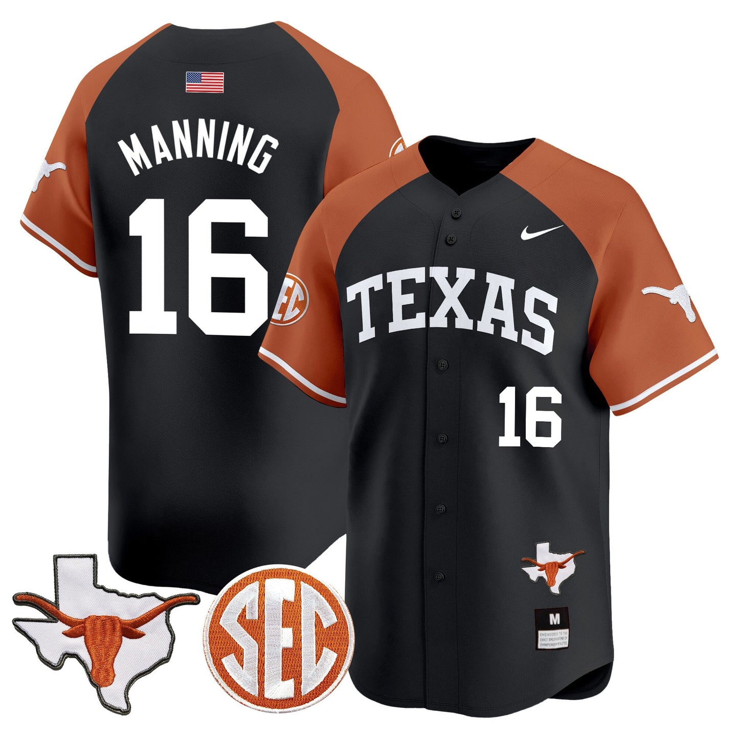 Texas Longhorns 2024 Vapor Premier Baseball Jersey - All Stitched