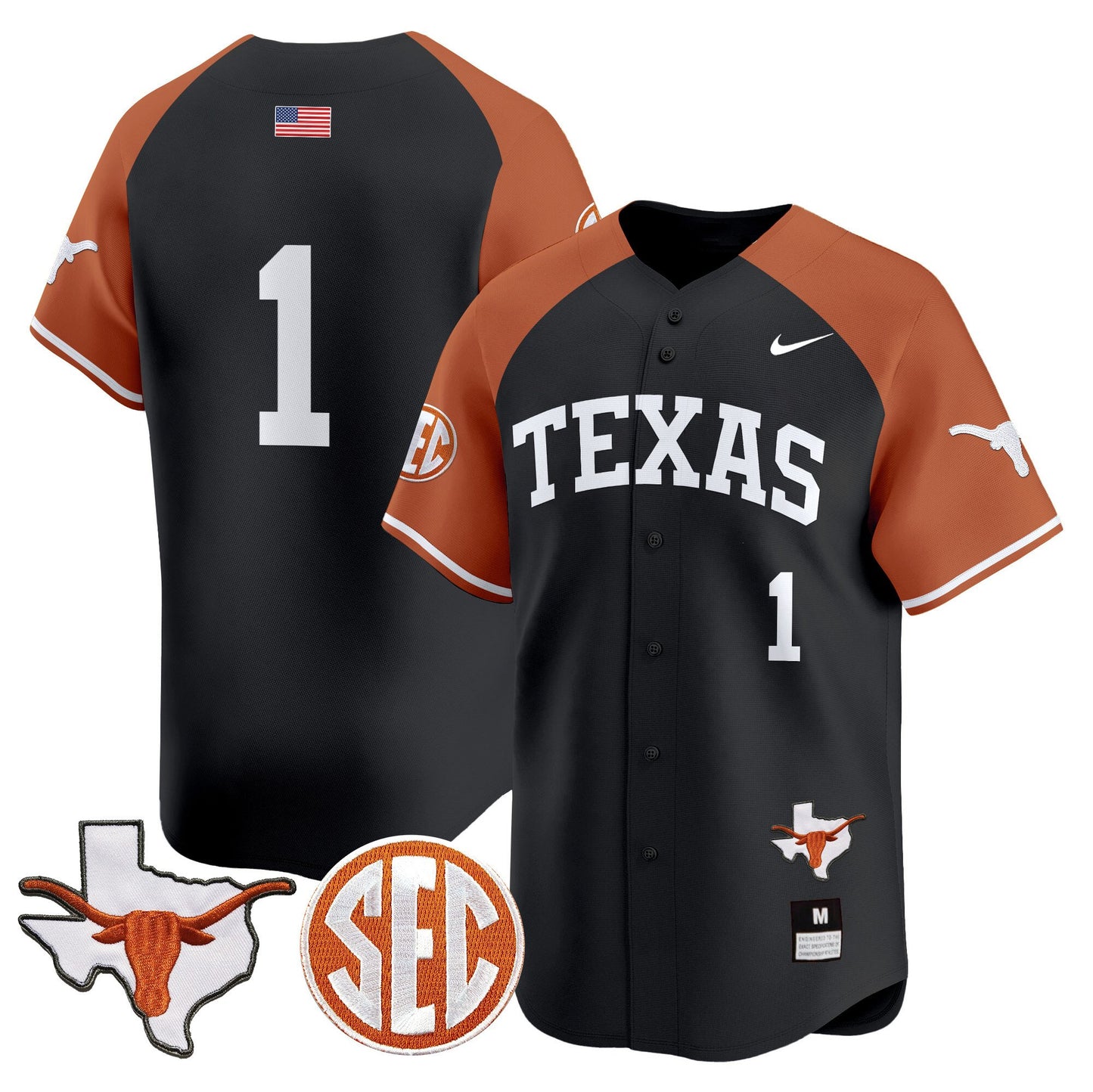 Texas Longhorns 2024 Vapor Premier Baseball Jersey - All Stitched